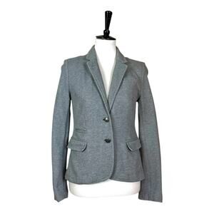 Banana Republic Knit Blazer Jacket Slim Notch Lapel Heather Gray Women’s Size 6
